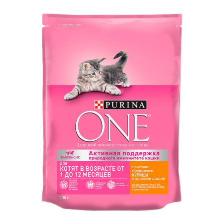 Корм Purina One д/котят курица/злаки 200гр д/п