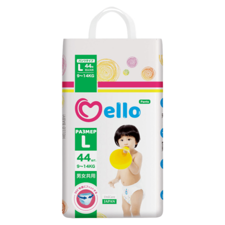 подгузники-трусики Mello l 9-14кг 44шт гр/уп