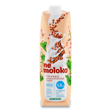 Напиток Nemoloko Гречневый Классический Лайт 1,5% 1л Tba