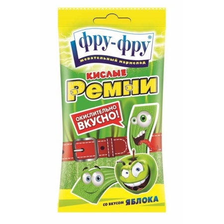 Мармелад Жевательный фру-фру Кислые Ремни 85гр бл/у