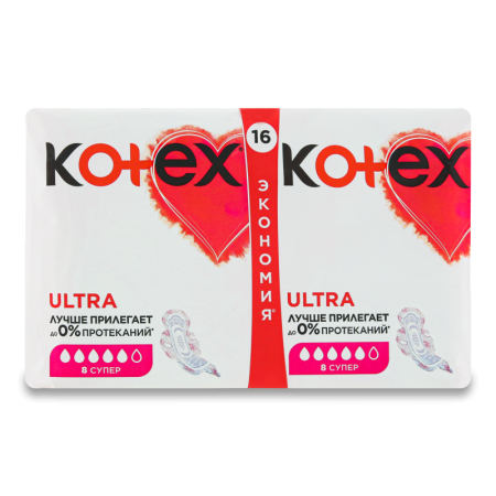 Прокладки Kotex Ultra Super Поверхность Сеточка 16шт гр/у