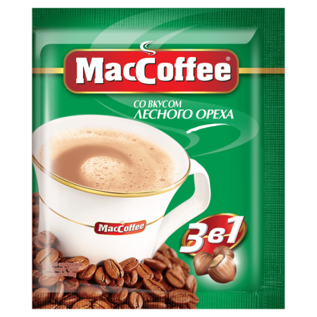 Кофе Maccoffee 3в1 Лесной Орех 18гр Саше