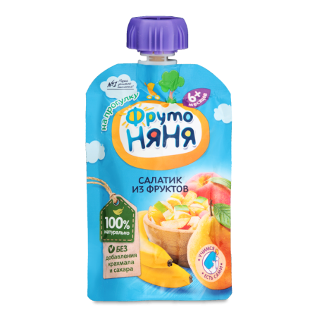 Пюре Для Детей от 6мес Фруктовое Салатик из Фруктов Фрутоняня д/п 90г