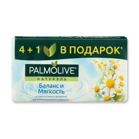 Мыло Туалетное с Экстрактом Ромашки и Витамином е Баланс и Мягкость Натурэль Palmolive 5х70г