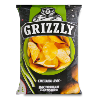 Чипсы Натуральные Картофельные сметана-лук Grizzly м/у 110г