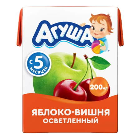 Сок Для Детей от 5мес Осветленный яблоко-вишня Агуша т/п 200мл