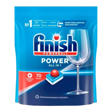 Таблетки д/посуд Машин Finish Powerball Power All in 1 70шт стаб/б
