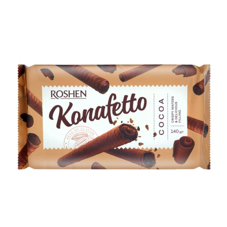 Трубочки Roshen Вафельные Konafetto Cocoa 140гр фл/п