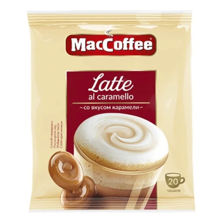 Кофе Maccoffe Latte со Вкусом Карамели 22гр Cаше