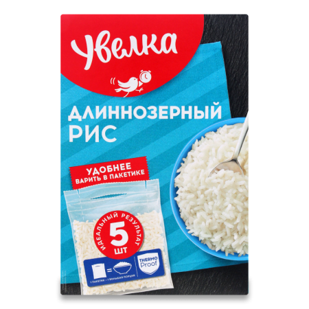 Рис Увелка Длиннозерный Шлифованный 5*80гр 400гр Кор