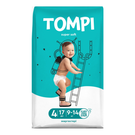 Подгузники Tompi Super Soft 4 9-14кг 17шт м гр/уп