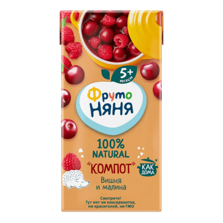 Сок Фрутоняня вишня/малина 5мес+ 0,2л Tba