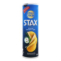Чипсы Lays Stax со Вкусом Нежная Сметана и Лук 140гр Туб