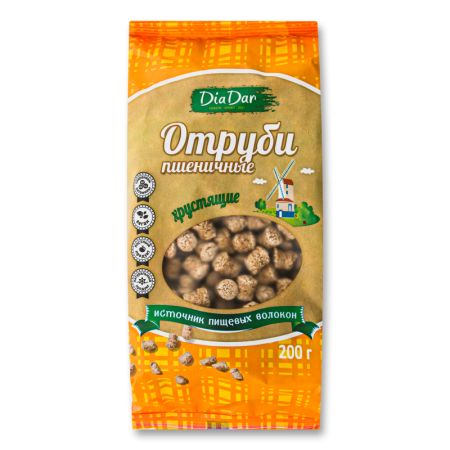 Отруби Диадар Пшеничные 200гр п/п
