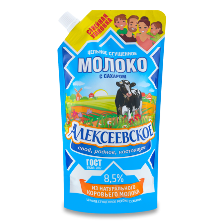 Молоко Сгущ Алексеевское с Сах 8,5% 650гр д/п