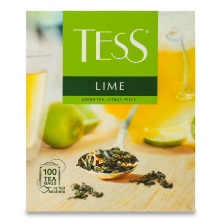 Чай Зеленый Байховый с Ароматом Лайма и Растительными Компонентами Lime Tess к/у 100х1.5г Чай Зеленый Байховый с Ароматом Лайма и Растительными Компонентами Lime Tess к/у 100х1.5г