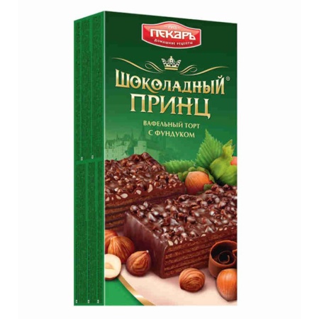 Торт Шоколадный Принц Вафельный с Фундуком 260гр Кор
