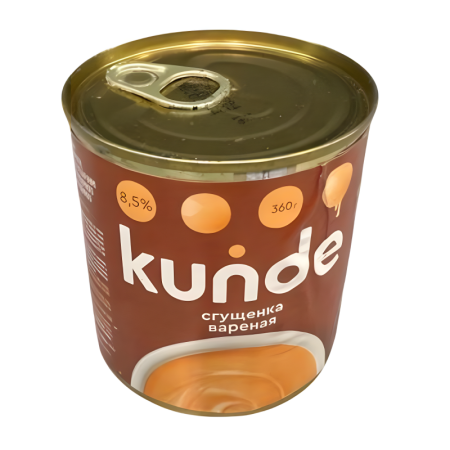 Сгущенка Kunde вареная с Сахаром 10% 360гр ж/б Ключ Сгущенка Kunde вареная с Сахаром 10% 360гр ж/б Ключ