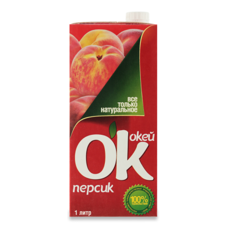 Сок ок Окей Персик 1л Кбл