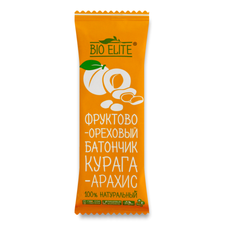 Батончик фруктово-ореховый курага-арахис Bio Elite м/у 35г