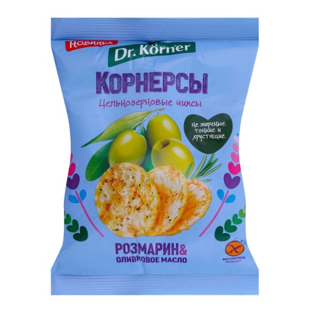 Чипсы dr Korner Корнерсы Оливковое Масло и Розмарин 50гр п/п