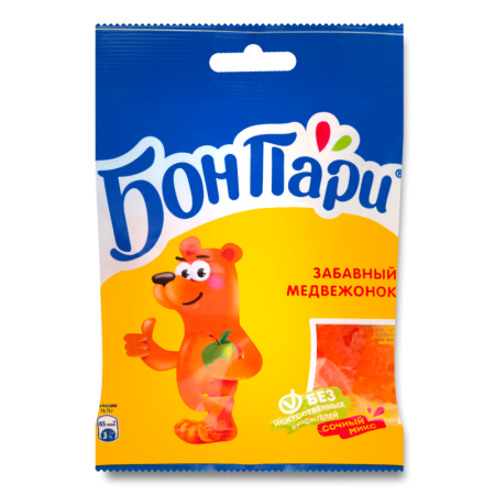 Мармелад Жевательный Фигурный со Вкусом Фруктов Забавный Медвежонок Бон Пари м/у 75г