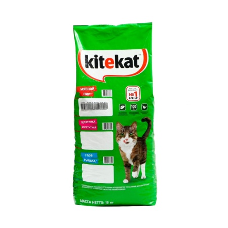 Корм Сухой Для Взрослых Кошек Телятинка Аппетитная Kitekat м/у 15кг