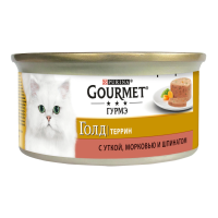 Корм Gourmet Gold утка/морковь/шпинат по Французски 85гр ж/б