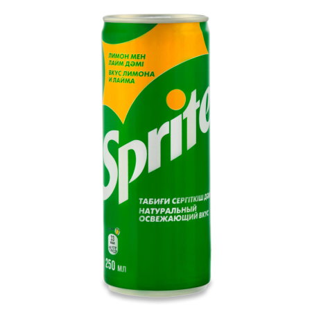 Напиток Безалкогольный Газированный Sprite ж/б 250мл