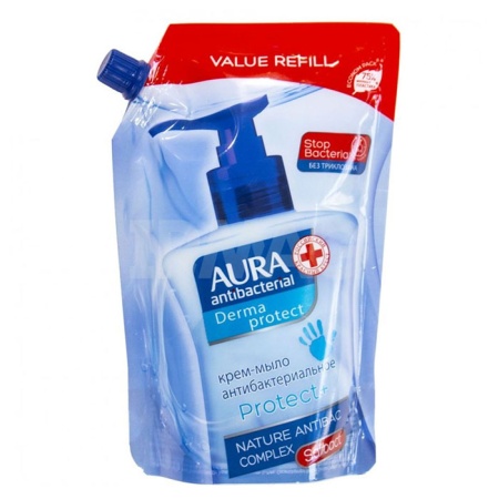 крем-мыло Aura Антибактериальное Derma Protect 500мл д/п