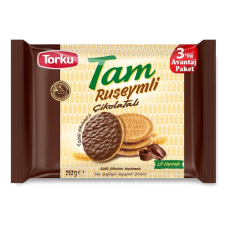 Печенье Torku из Зародышей Пшеницы с Шоколадной Начинкой 3*84 гр 252гр фл/п