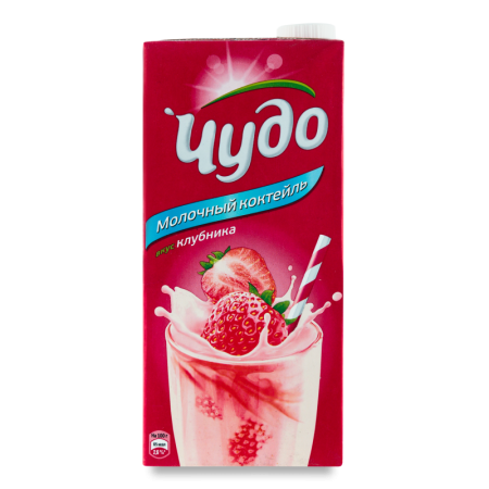 Коктейль Молочный 2% со Вкусом Клубники Чудо т/п 950г