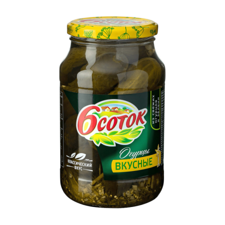 Огурцы 6 Соток Вкусные 1000мл ст/б