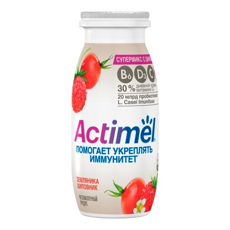 Напиток Питьевой Danone Actimel земляника-шиповник 95 гр п/б