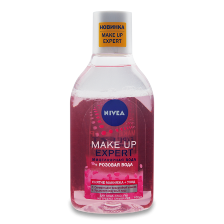 Вода мицеллярная+розовая Вода Снятие макияжа+уход Make up Expert Nivea 400мл