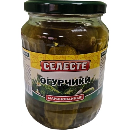 Огурчики Селесте Маринованные 630гр с/б