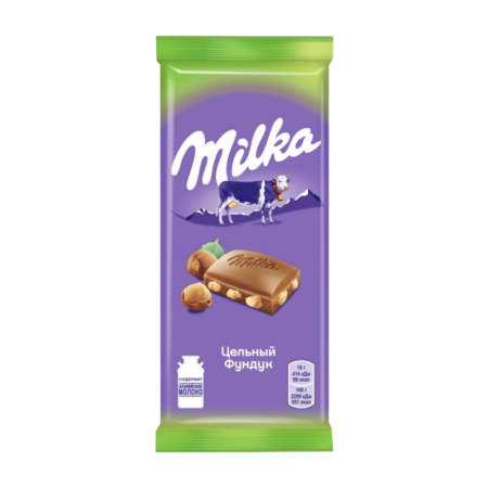 Шоколад Milka Мол Цельный Фундук 85гр Кнврт