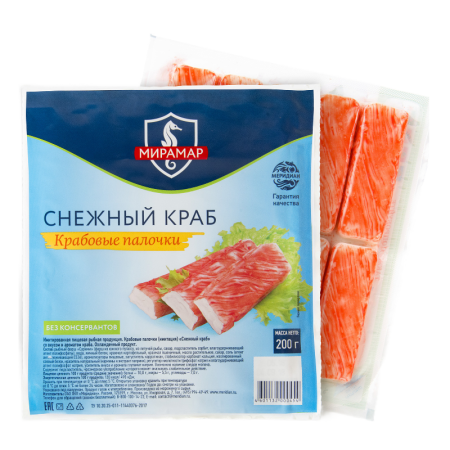Крабовые Палочки Мирамар Снежный Краб 200гр в/у