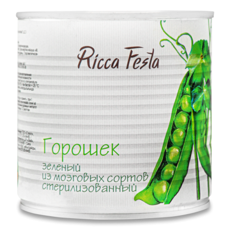 Горошек Зеленый Стерилизованный Ricca Festa ж/б 425мл