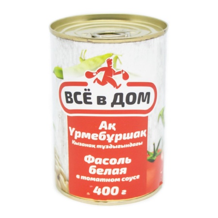 Фасоль Всё в Дом Белая в Томатном Соусе 400гр ж/б