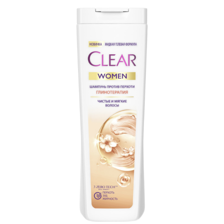 Шампунь Clear д/женщин Глинотерапия чистые/мягкие Волосы 380мл фл