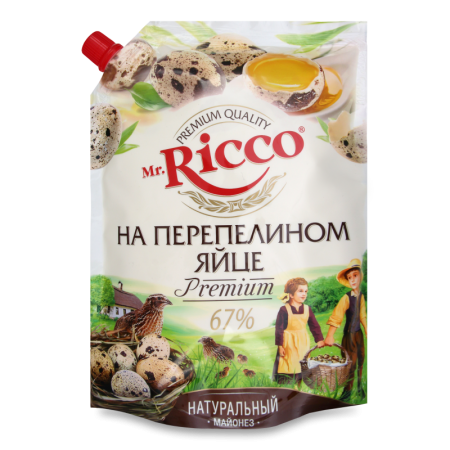 Майонез 67% на Перепелином Яйце Premium mr.ricco д/п 750г