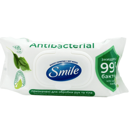 Салфетки Smile Влажные д/рук и Тела с Витаминами 100шт фл/п