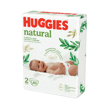 Подгузники Huggies Natural 2 4-8кг 82шт гр/уп