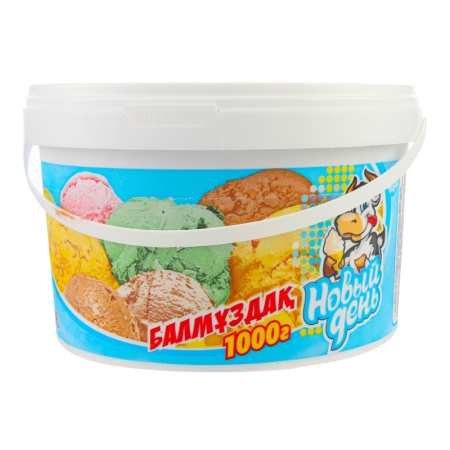 Мороженое 12% Пломбир Шоколадный Новый День Ведро 1000г