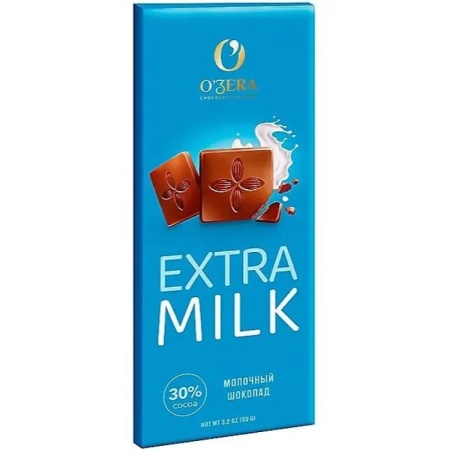 Шоколад Ozera Extra Milk Мол 90гр Кнврт