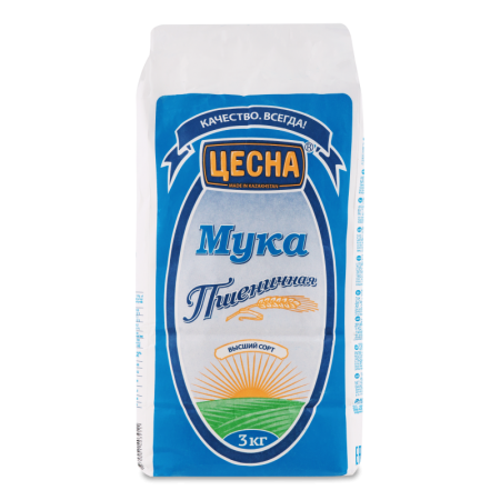 Мука Пшеничная Хлебопекарная Высшего Сорта Цесна м/у 3кг