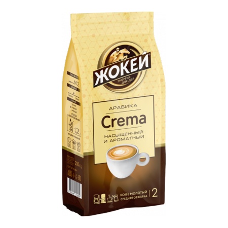 Кофе Жокей Crema ср Обжар 2 Молотый 230гр стаб/б Кофе Жокей Crema ср Обжар 2 Молотый 230гр стаб/б