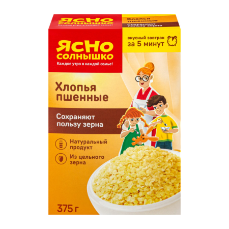 Хлопья Ясно Солнышко Пшенные 375гр Кор
