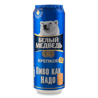 Пиво 0.45л 7.2% Светлое Пастеризованное Крепкое Белый Медведь ж/б